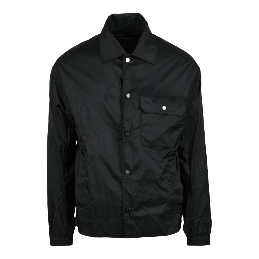 Emporio Armani Nylonjas met drukknopen Black Heren