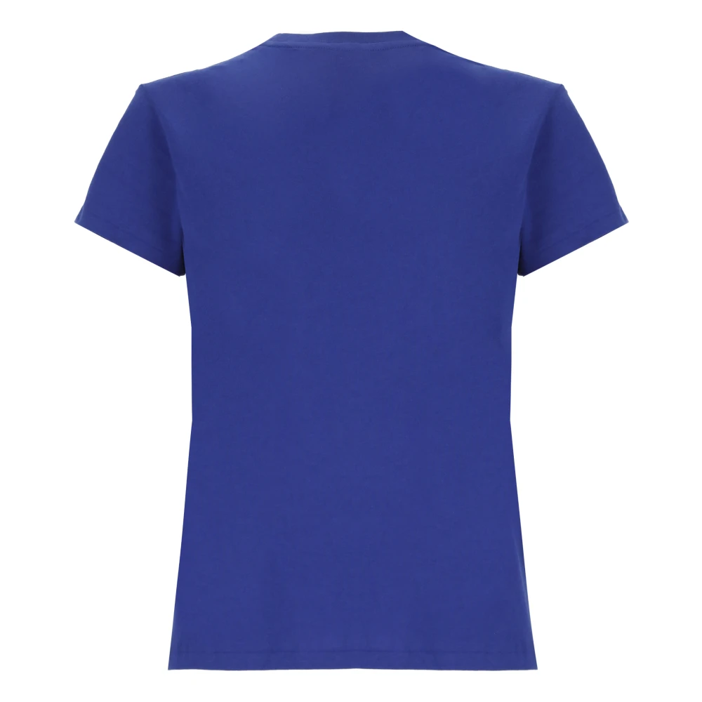 Ralph Lauren Blauw katoenen T-shirt met iconische pony Blue Dames