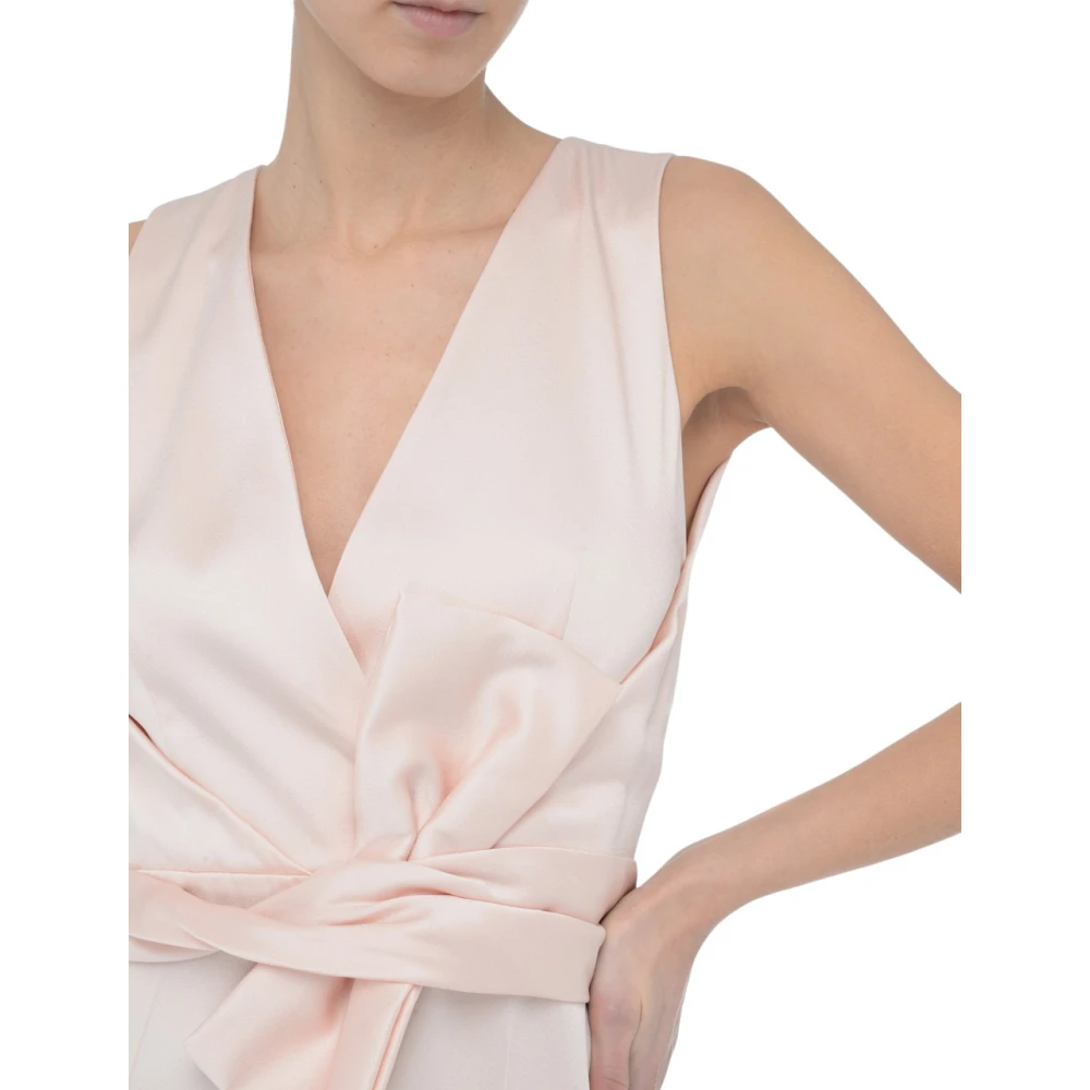 Max Mara Studio Roze Cady Jumpsuit met V-hals Pink Dames