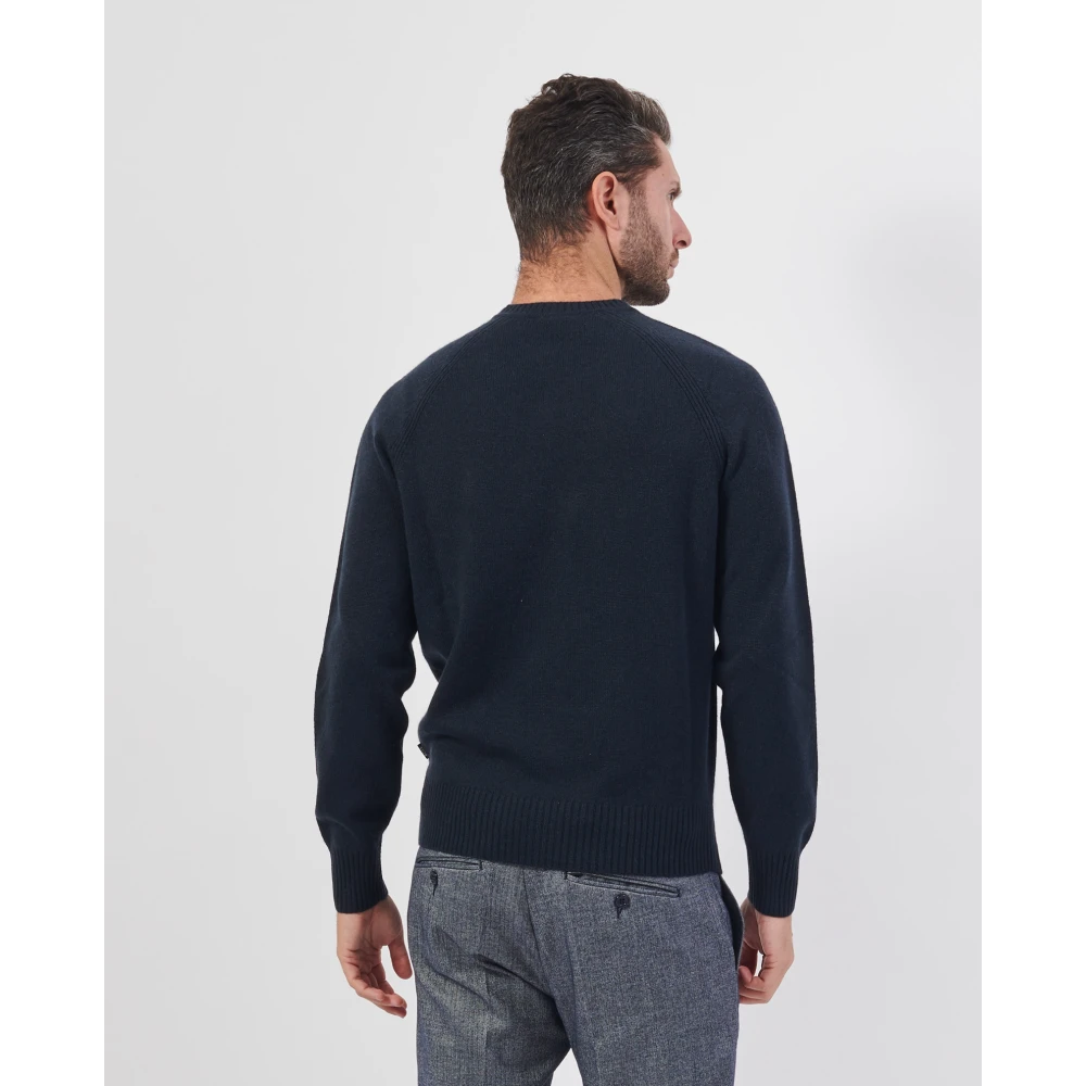 Hugo Boss Blauwe Cashmere Trui Regular Fit Blue Heren