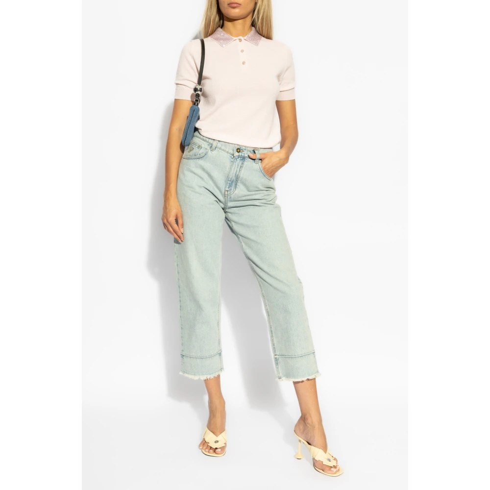 Blumarine Polo met decoratieve afwerking Pink Dames