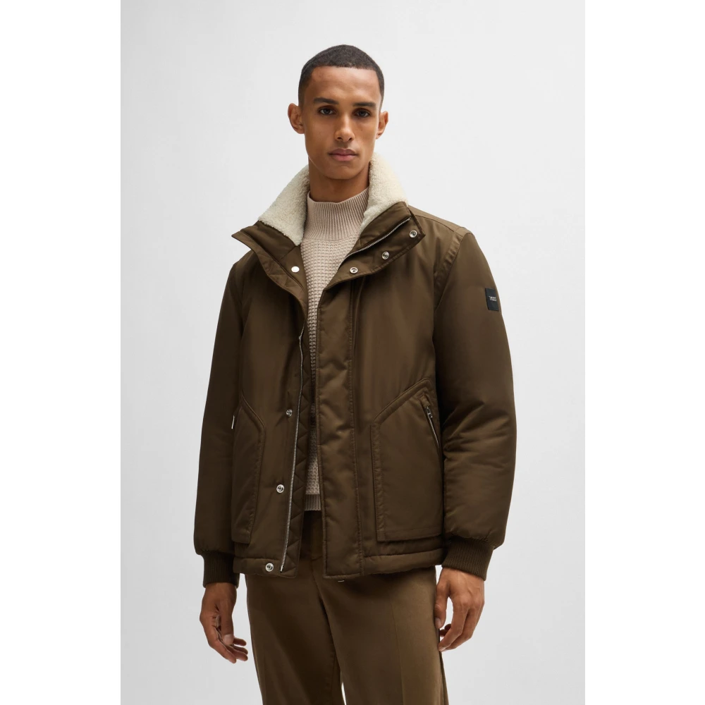 Boss Aviatorjas met bontkraag Bruin Brown Heren