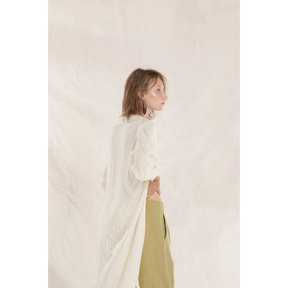 Cortana Katoenen Voile Overhemdjurk White Dames
