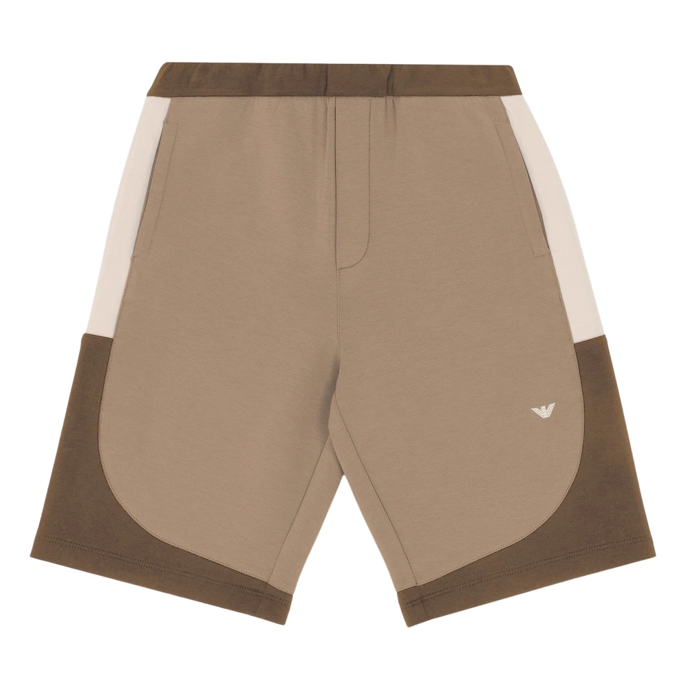 Emporio Armani Boys Brown Colourblock Shorts In - Shorts - 8 Y - Kids