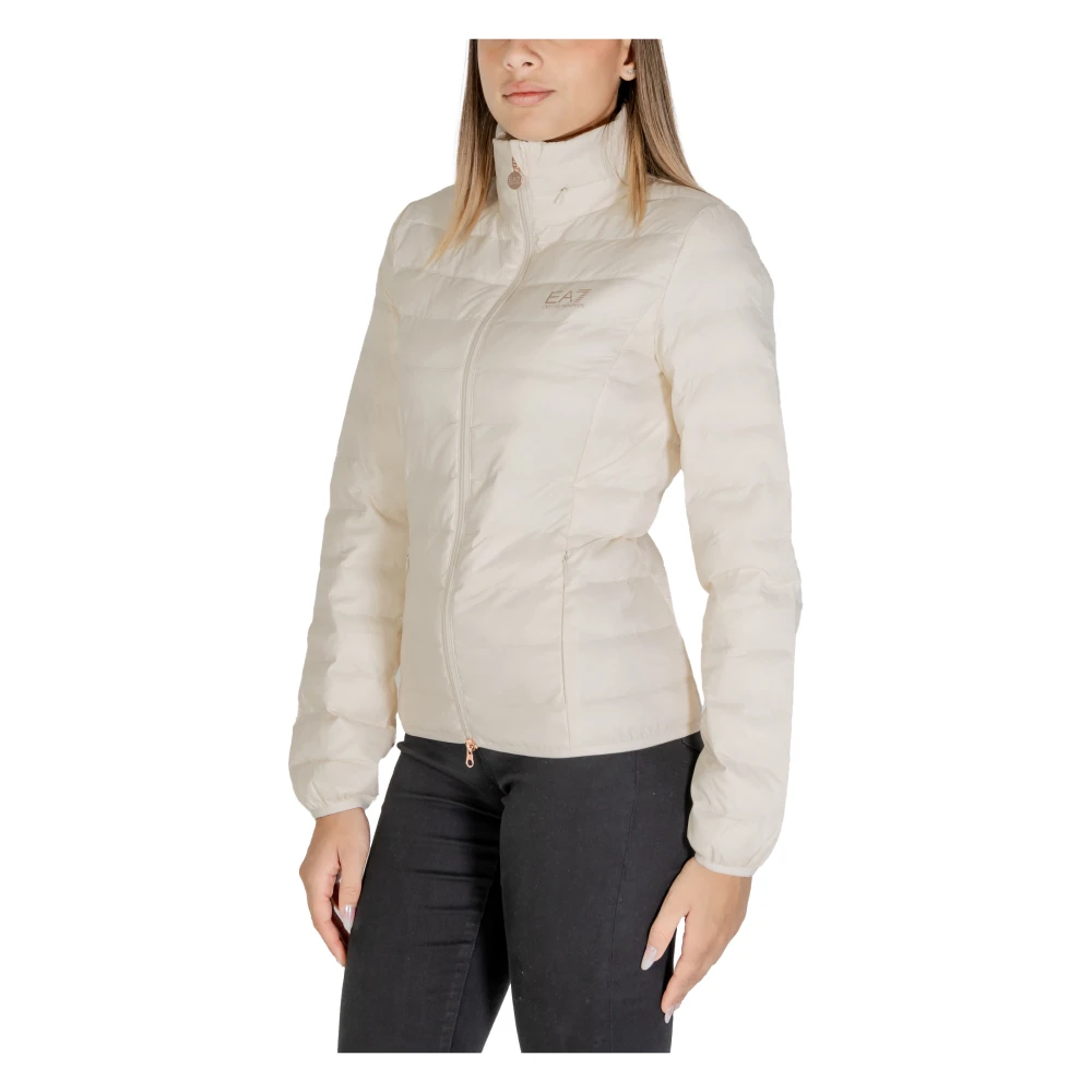 Emporio Armani EA7 Nylon Jas Herfst Winter Collectie Vrouwen Beige Dames