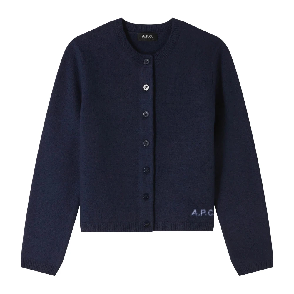 A.p.c. Klassieke Wollen Vest Donkerblauw Blue Dames