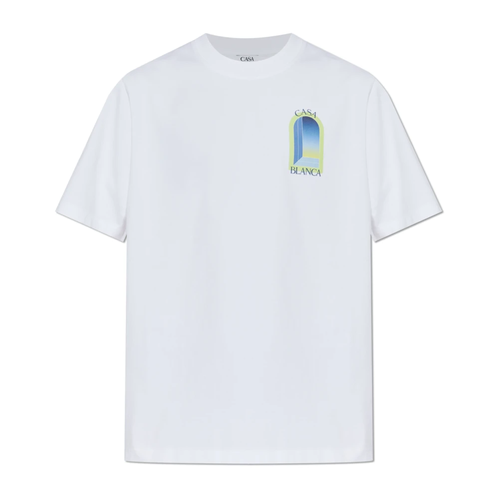 Casablanca Men's White T-Shirts, L, Arches Short Sleeve T-Shirt