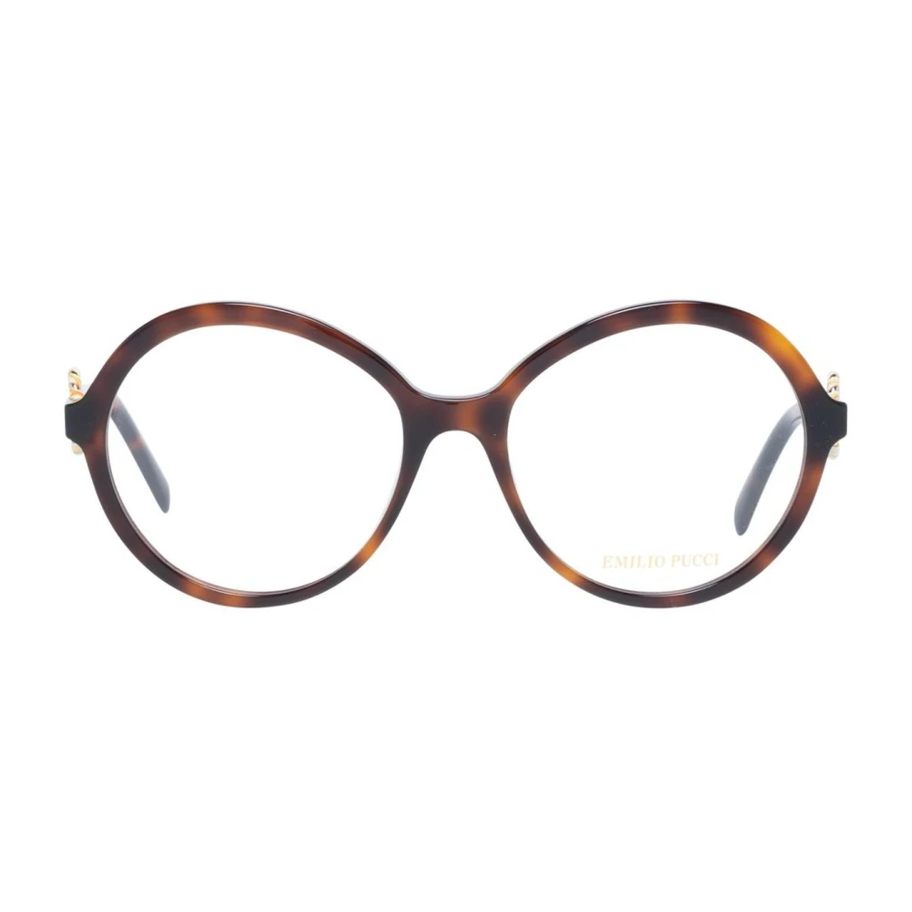 EMILIO PUCCI Bruine ronde optische monturen met hoes Brown Dames