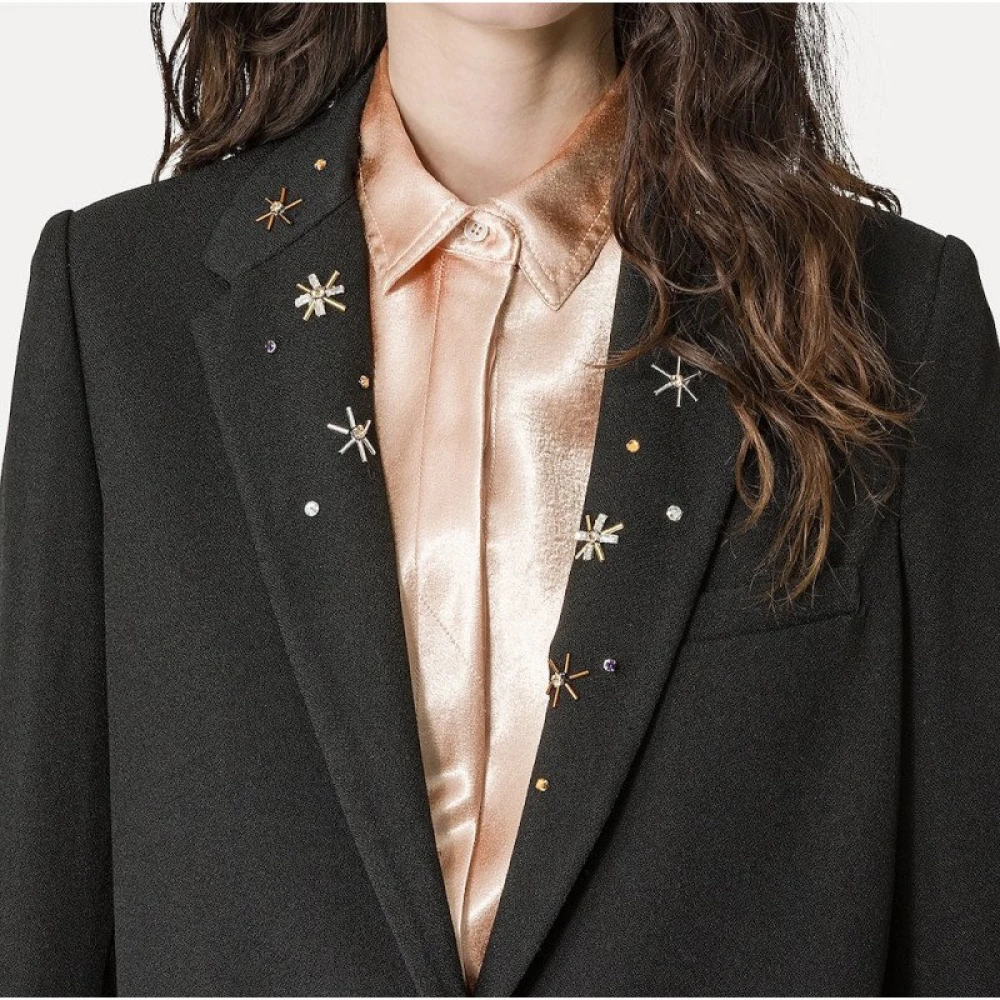Forte Blazer met strass details Black Dames