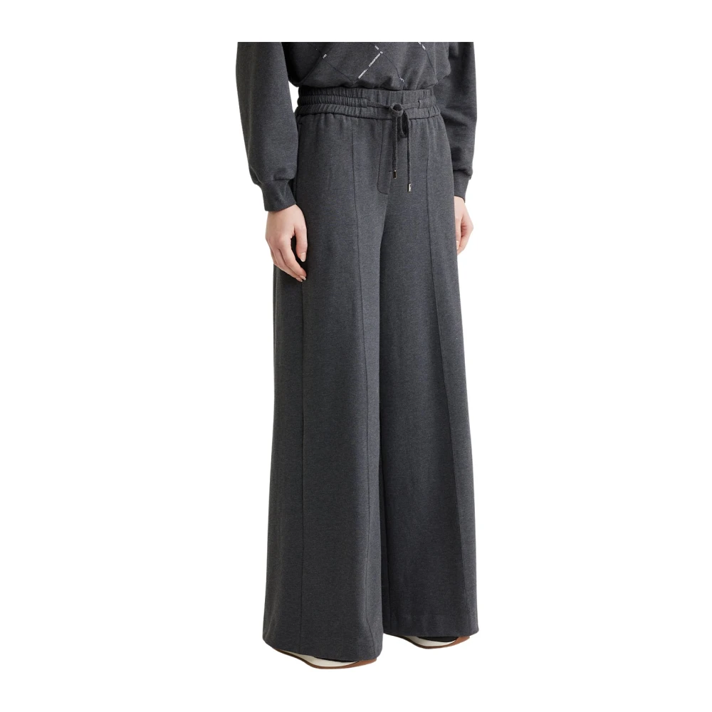 PESERICO Katoenen fleece joggers Gray Dames