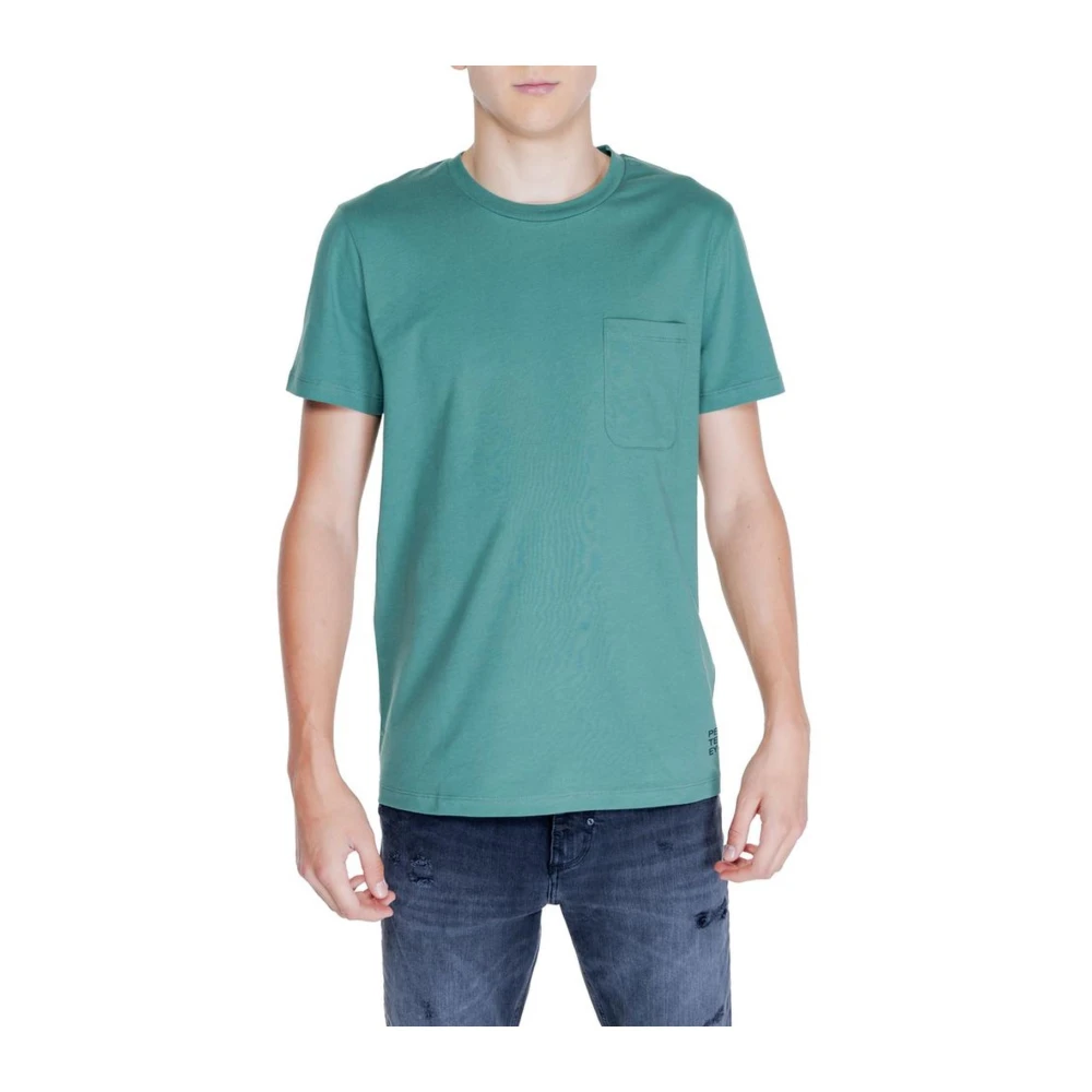 Peuterey Groene Katoenen Crew Neck T-Shirt Green Heren