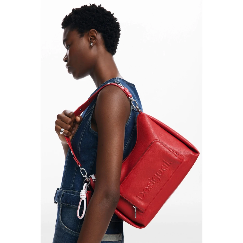 Desigual Rode Schoudertas Rits Sluiting Red Dames