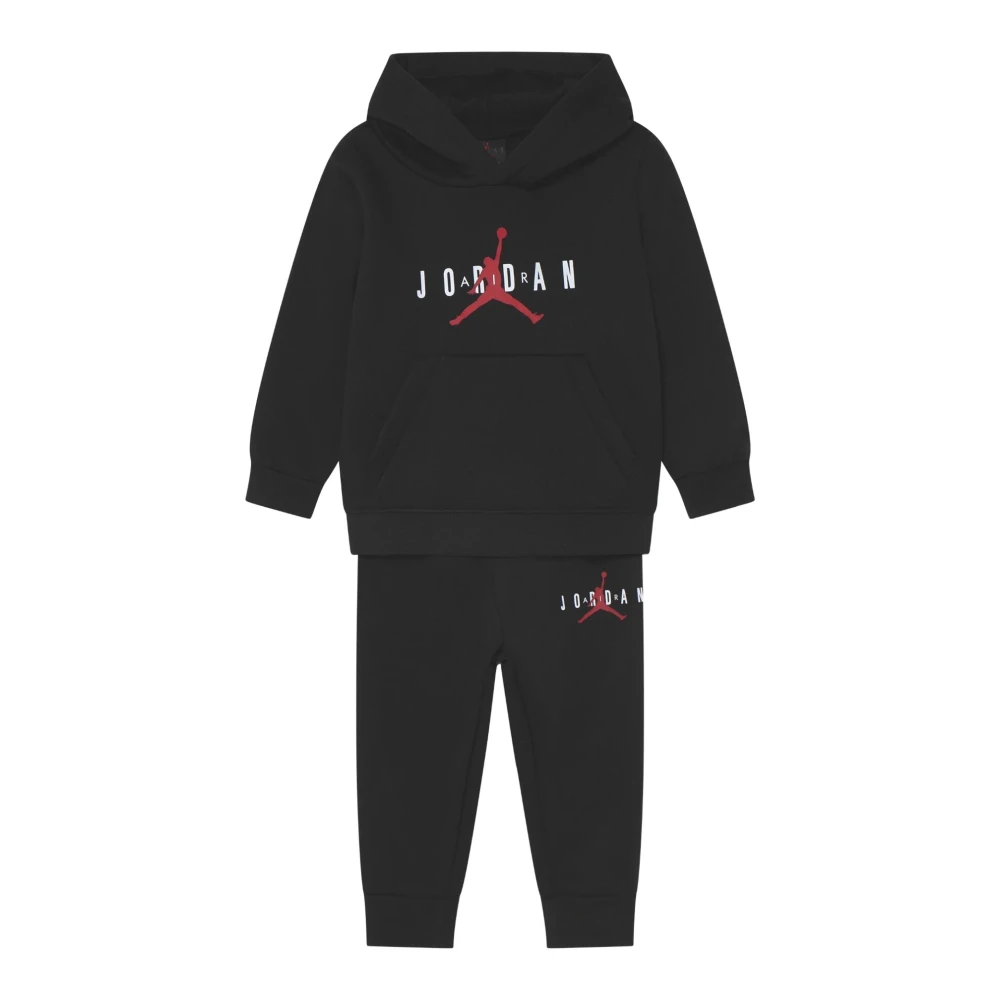 Jordan Svart Fleece Hoodie och Tapered Byxor Set Black, Pojke