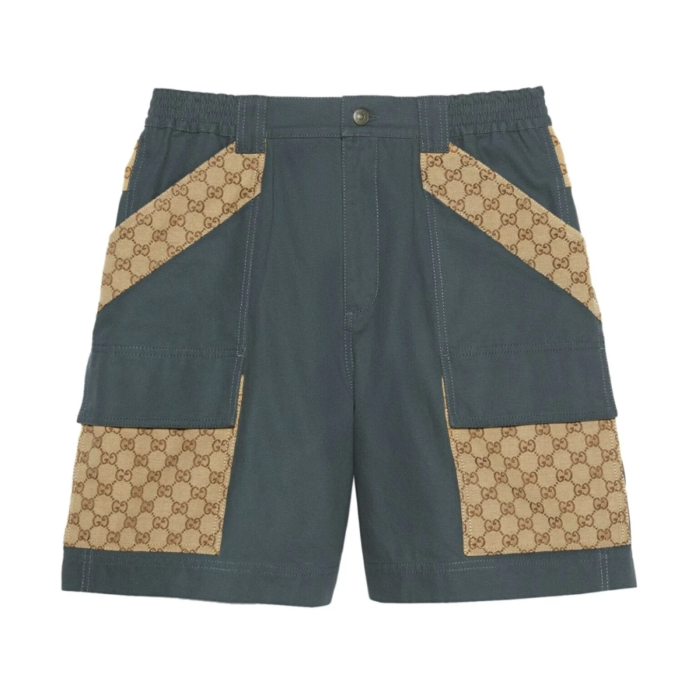 Gucci Grijze GG Canvas Bermuda Shorts Gray Heren