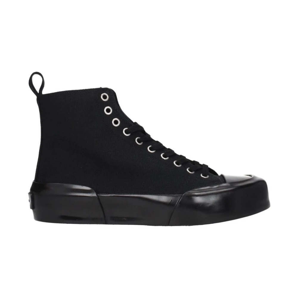 Jil Sander Women's Black Fabric Lace-Up Sneakers