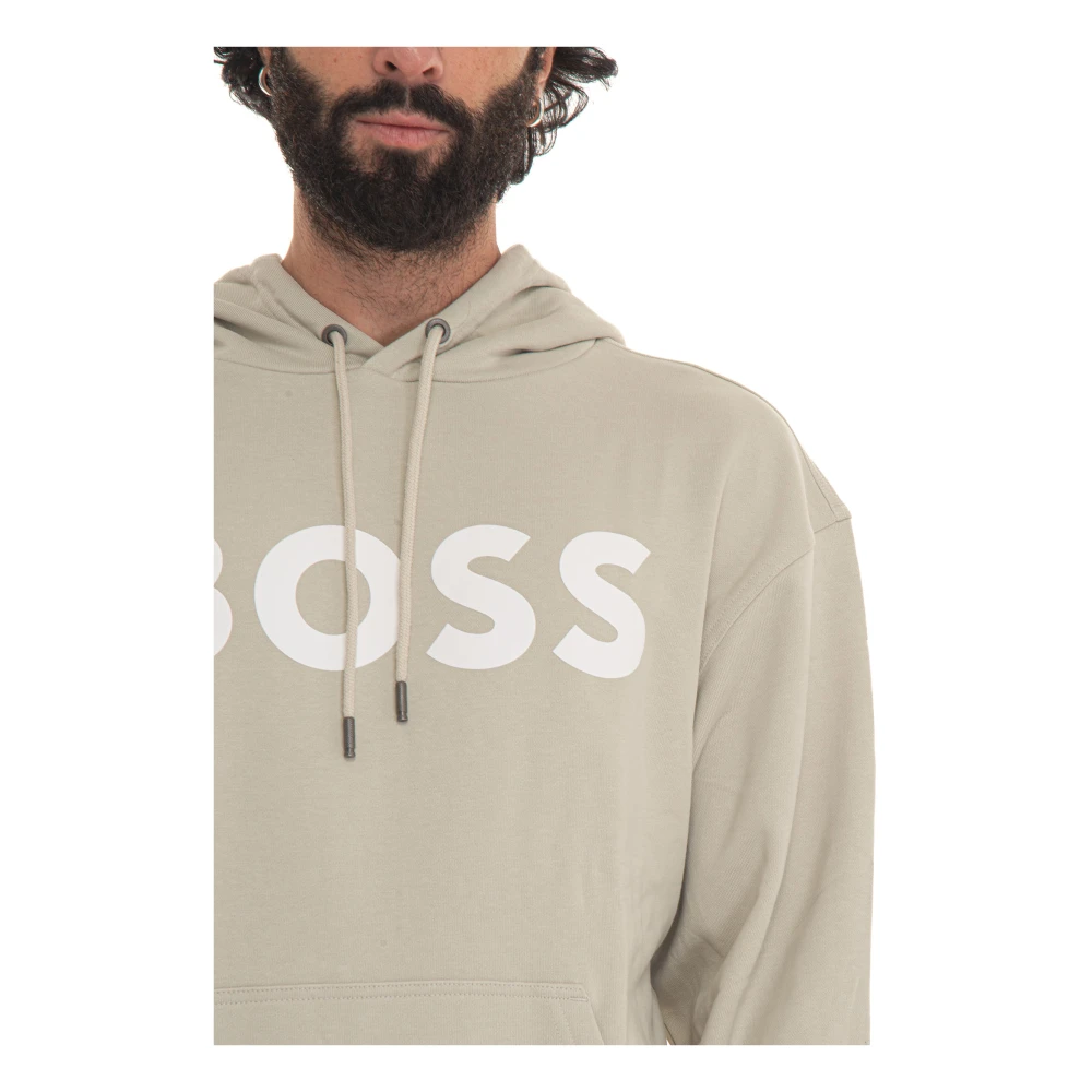 Boss Webasichood Sweatshirt with hood Beige Heren