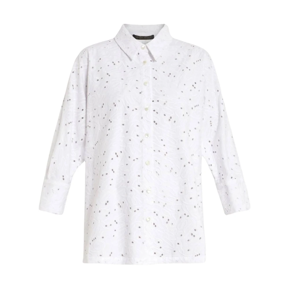 Marina Rinaldi Witte Broderie Anglaise Overhemd White Dames
