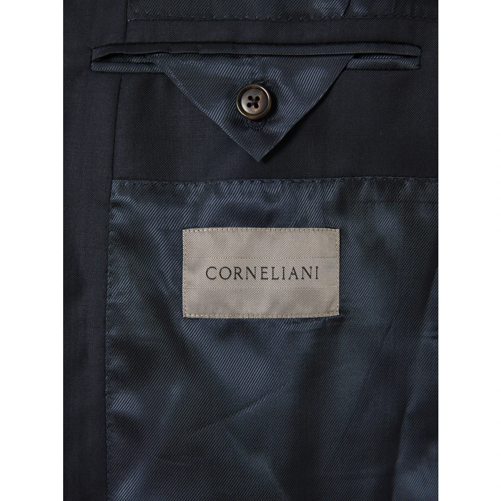 Corneliani Luxe Wollen Blazer Blue Heren