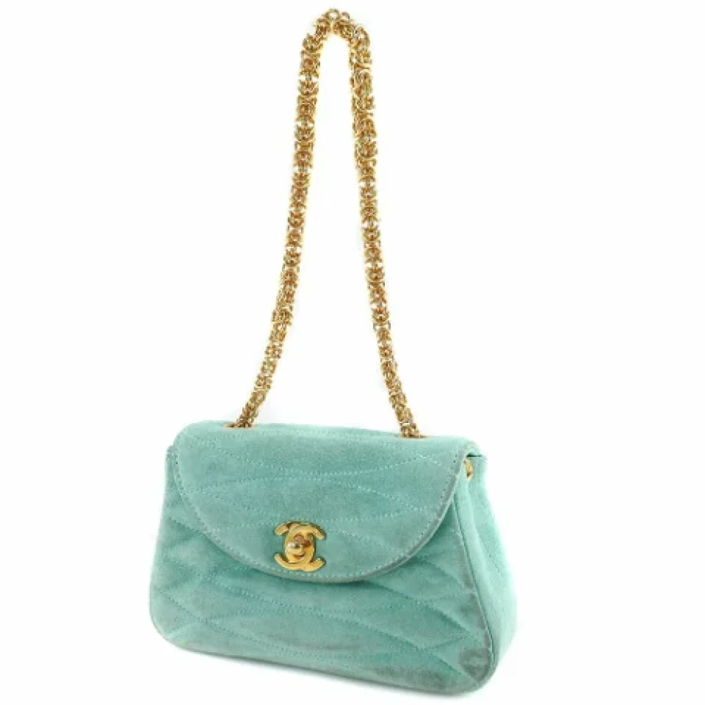 Chanel Vintage Pre-owned Suede chanel-bags Green Dames