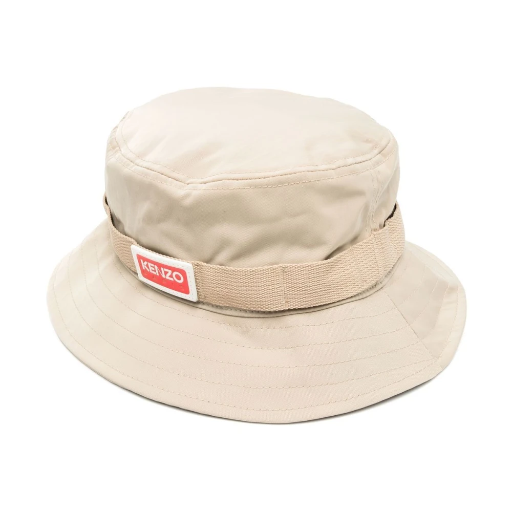 Kenzo Beige Accessories, Male, S, Tonal Hat With Paris Label