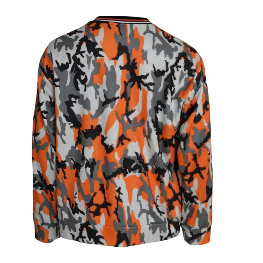 Dolce & Gabbana Camouflage Crew Neck Sweater Multicolor Heren