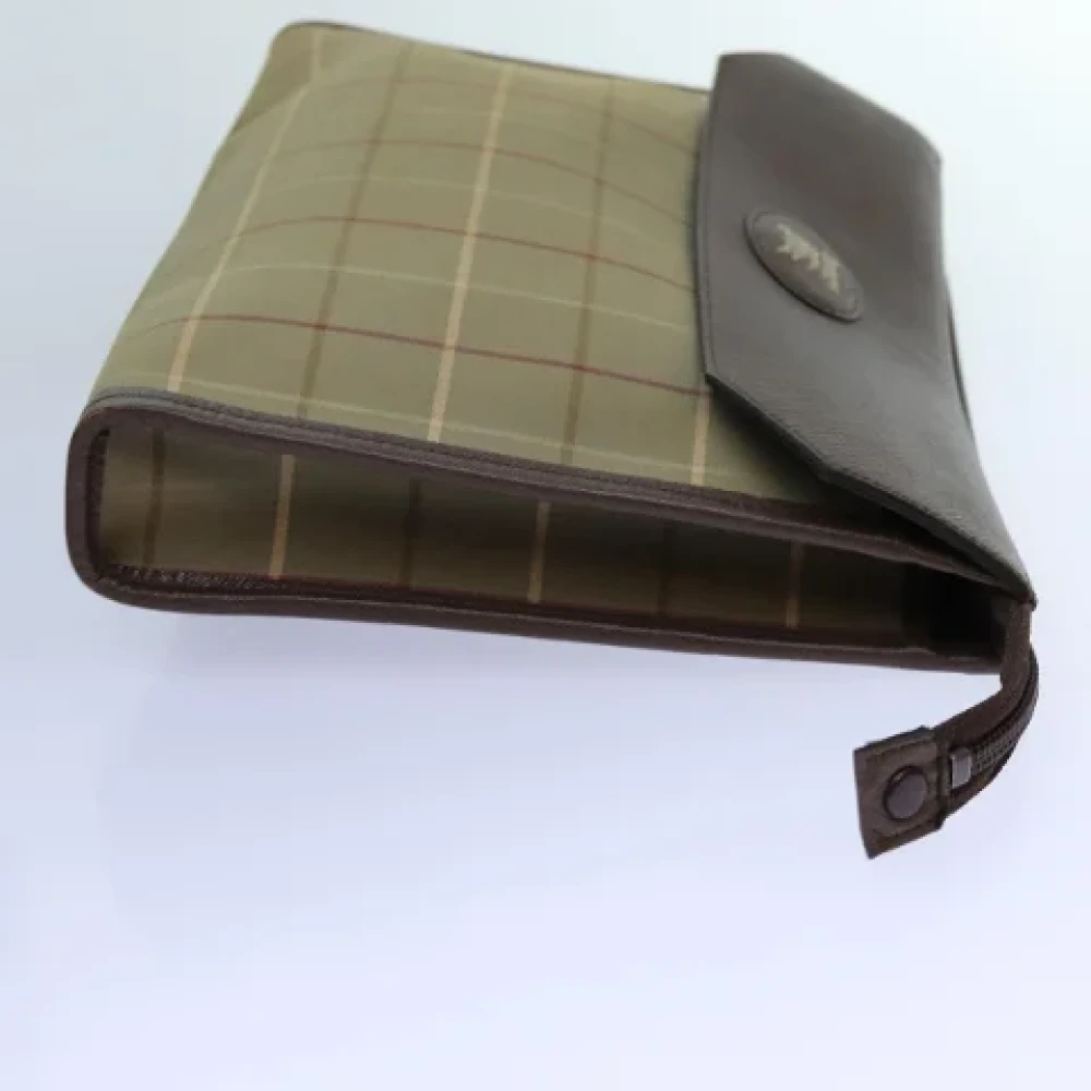 Burberry Vintage Pre-owned Canvas clutches Beige Dames