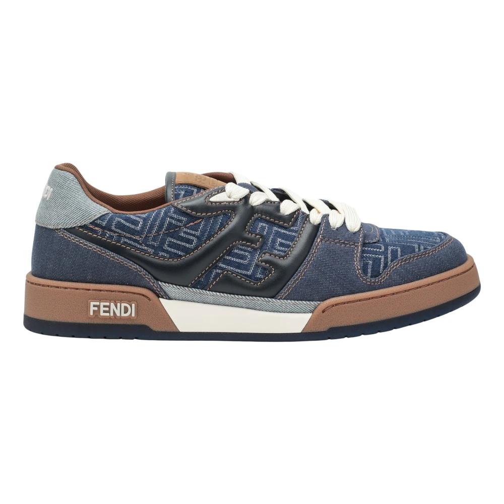 Fendi Blå Låg Topp Sneaker Match