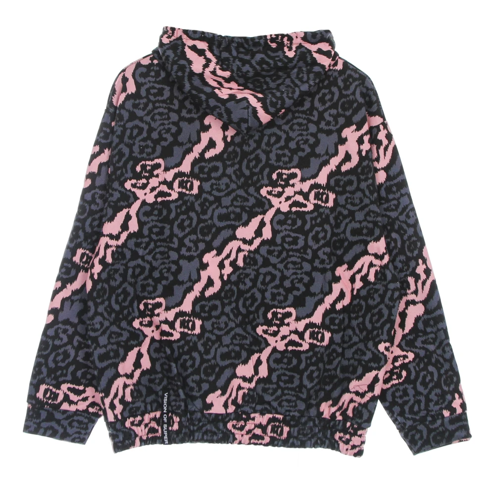 Vision OF Super Leopard Hoodie Pink Grey Lichtgewicht Sweatshirt Multicolor Heren