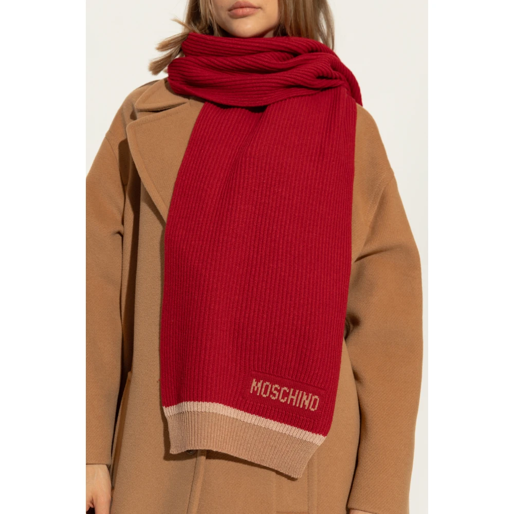 Moschino Sjaal met logo Red Unisex