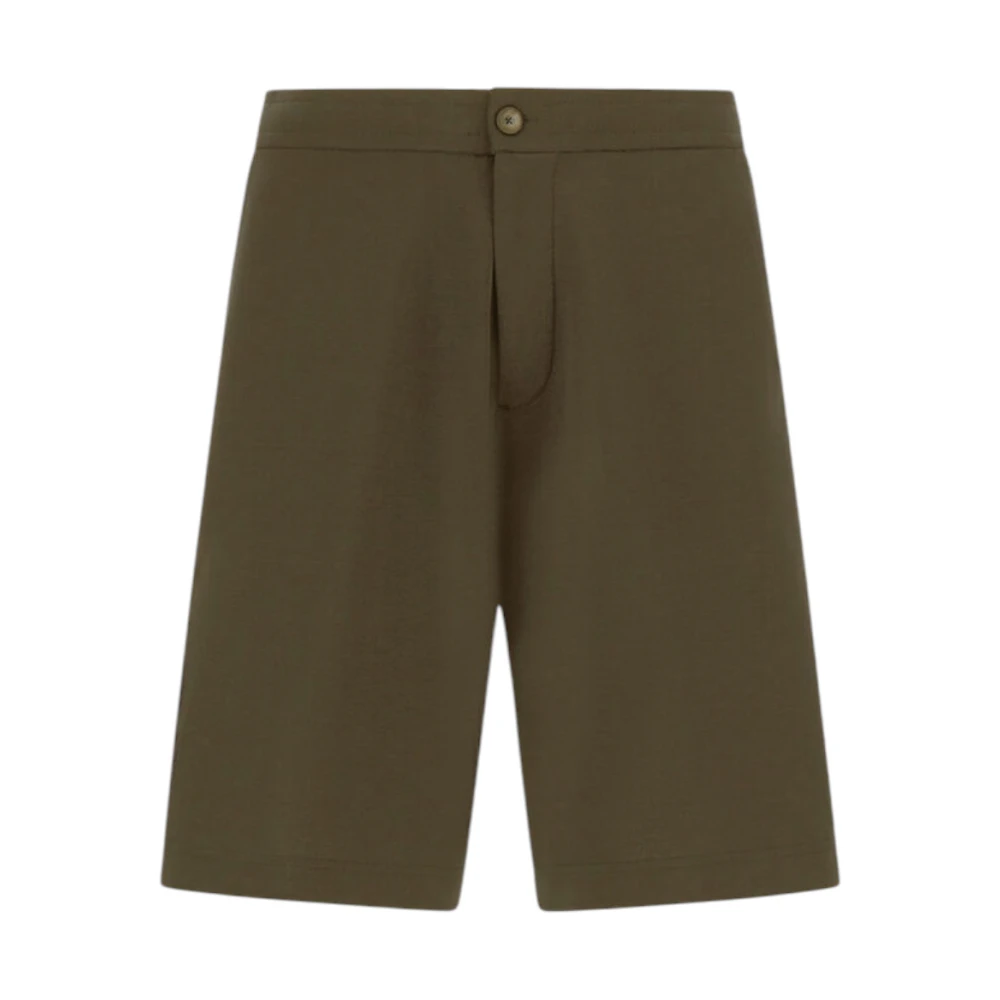 Herno Men's Green Shorts In Jersey Knit Effect - Casual Shorts - M - Shorts