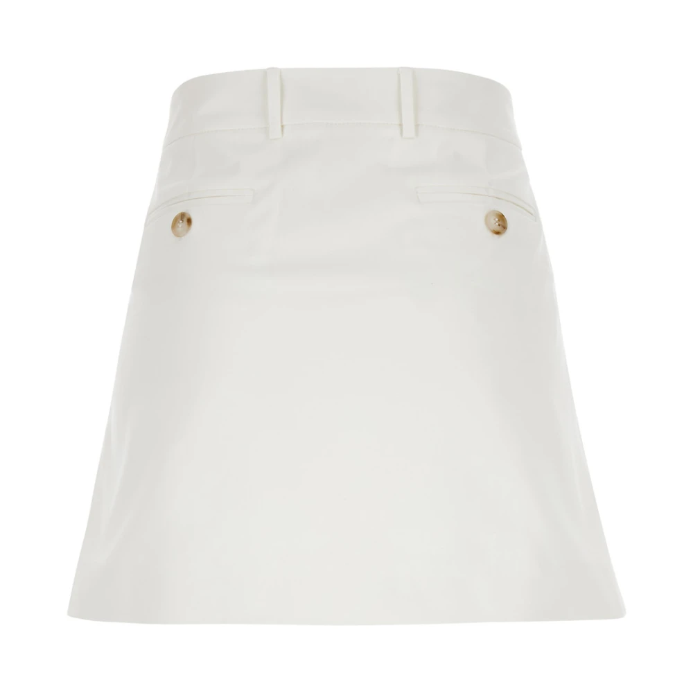 Plain Units Witte Geplooide Mini Rok White Dames