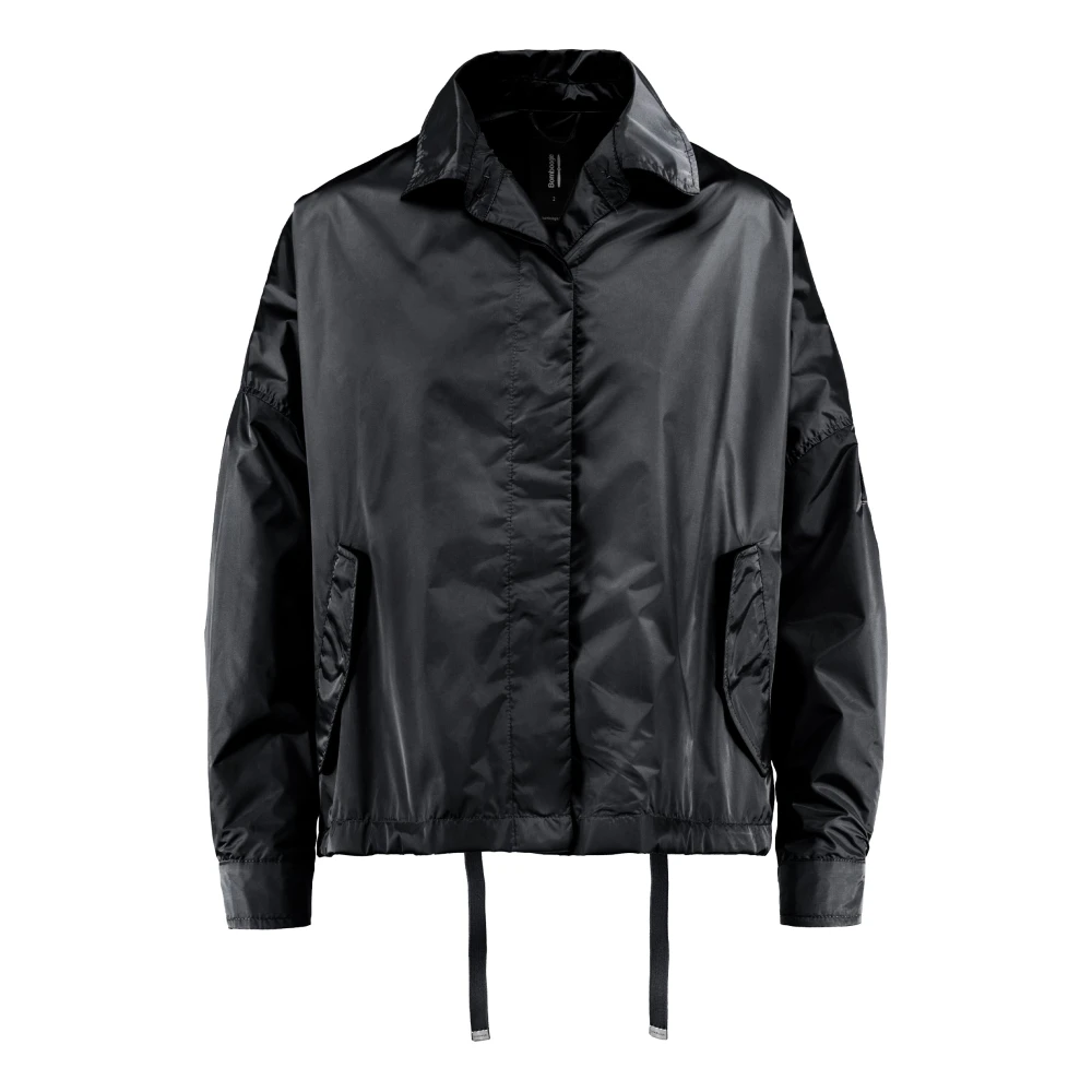 Bomboogie Women's Blue Light Jackets, Xs, Jacket With Shirt Collar In Shiny Fabric