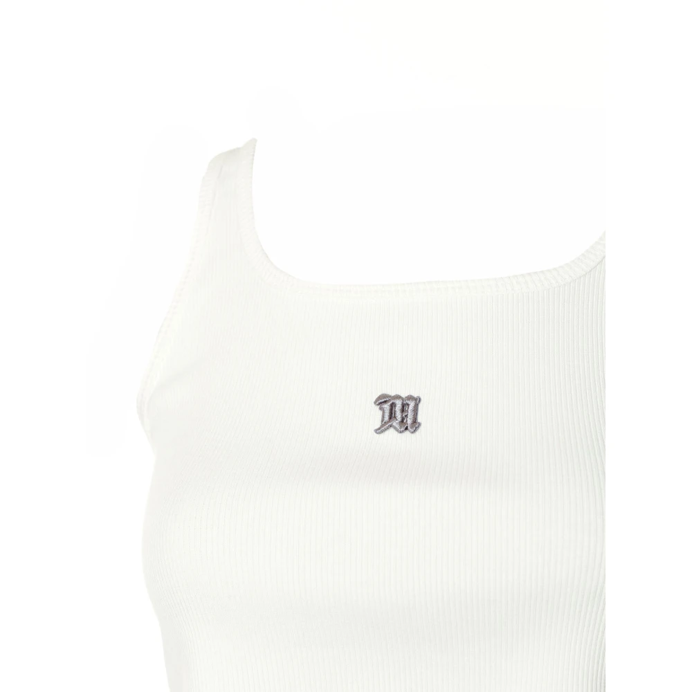 Misbhv Cropped Tanktop met Logo Stitching White Dames