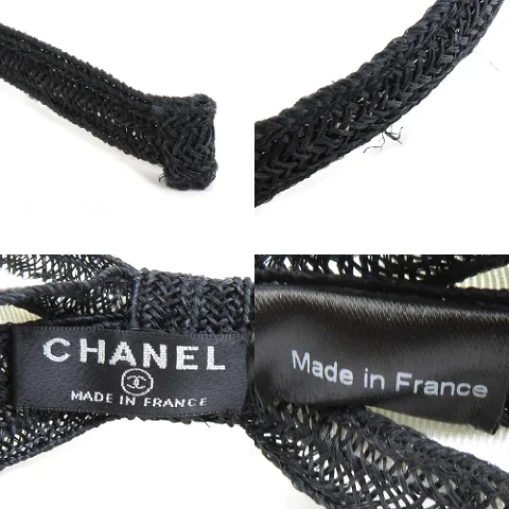 Chanel Vintage Pre-owned Cotton hair-accessories Black Dames