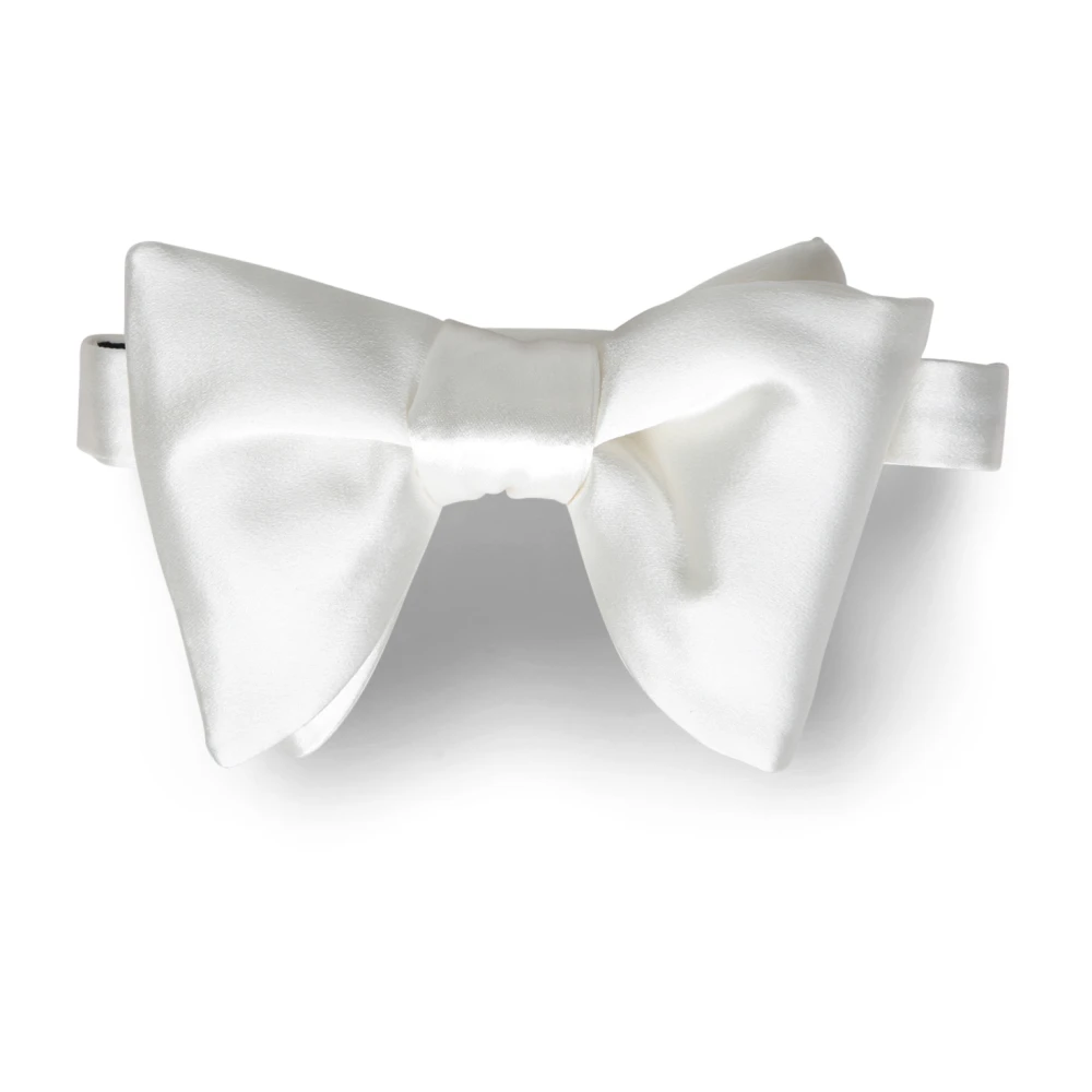 Tom Ford White Bow Ties, Male, One Size, Elegant Silk Satin Pre-Tied Bow Tie