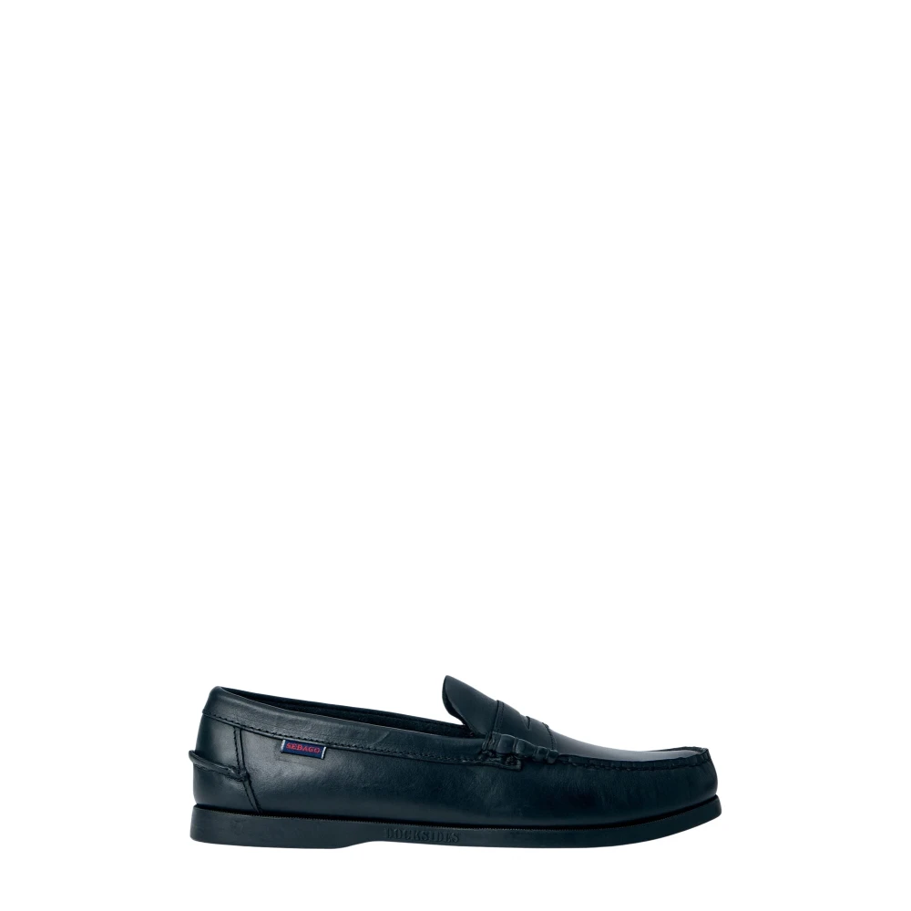 Sebago Black Loafers, Male, 7 1/2 Uk, Dolphin Waxed Loafers