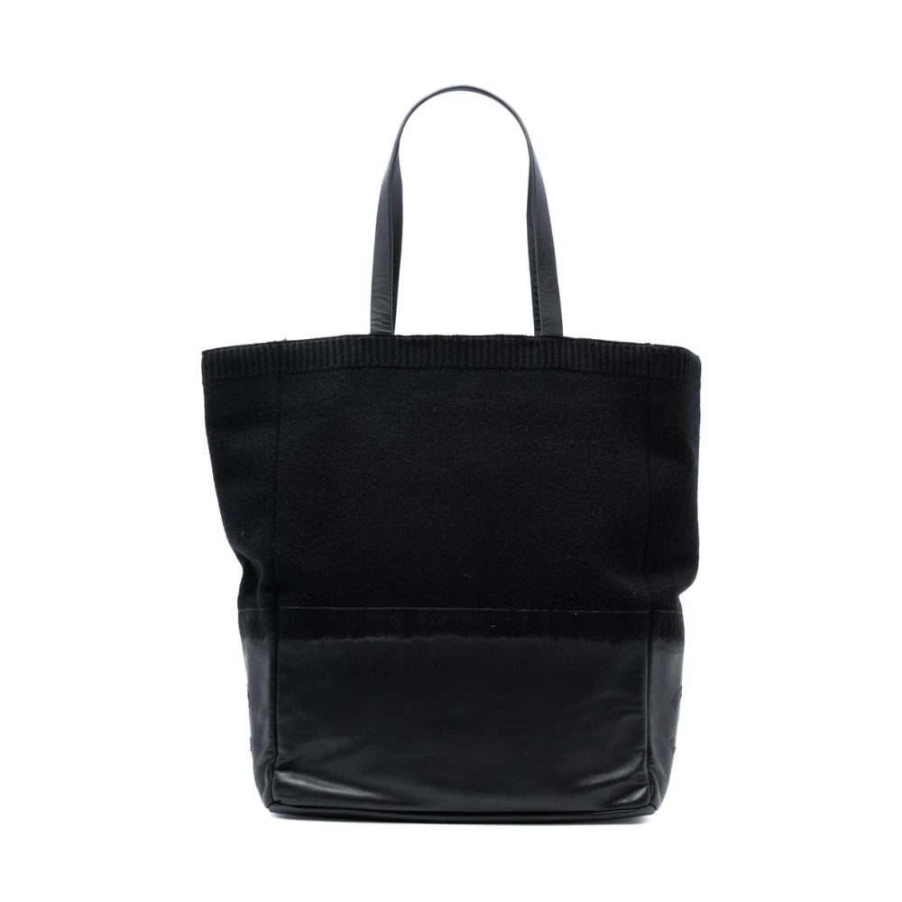 Chanel Vintage Women's Black Vintage Tote Bags, One Size, Pre-Owned Everyday Tote Bag