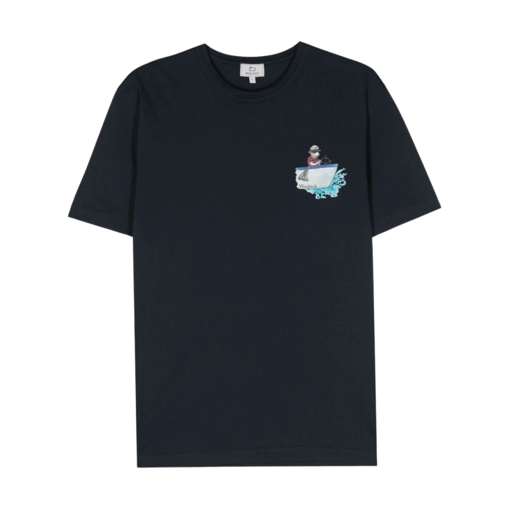 Woolrich Blauwe Melton T-shirt Blue Heren