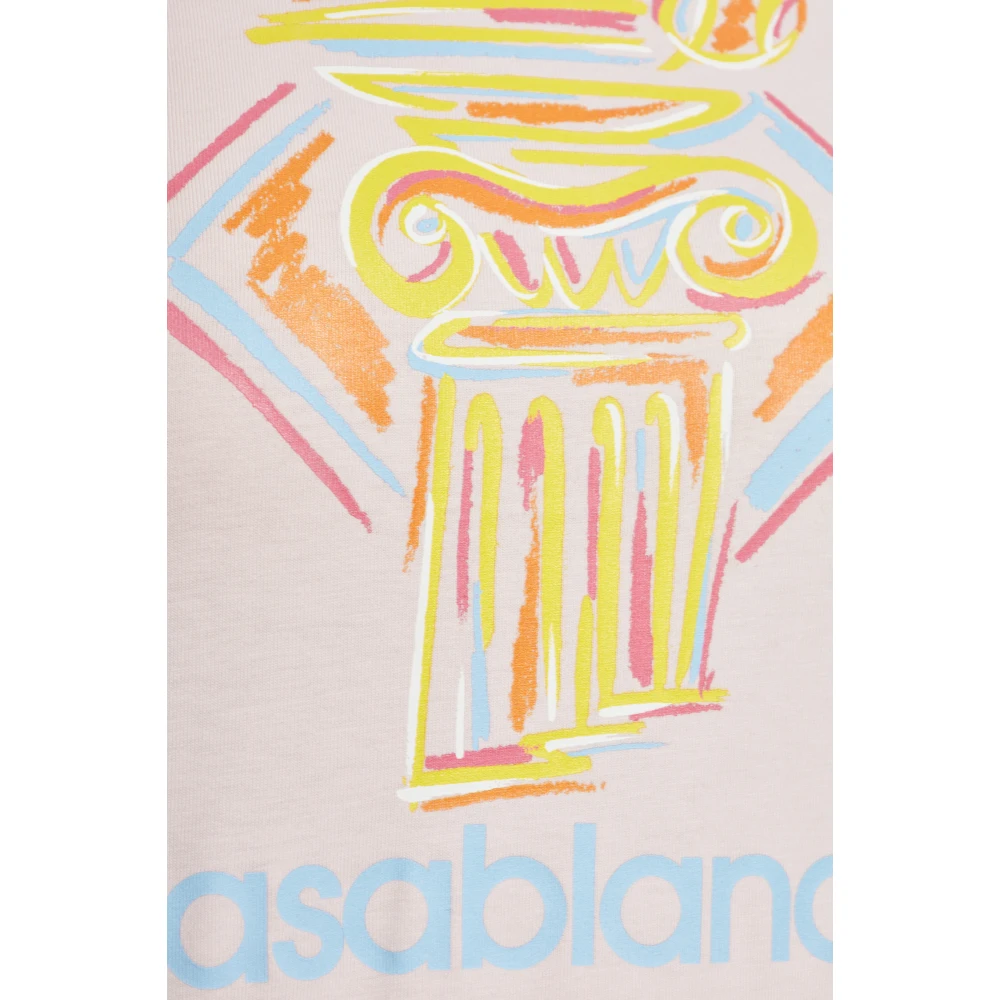 Casablanca T-shirt met print Pink Dames