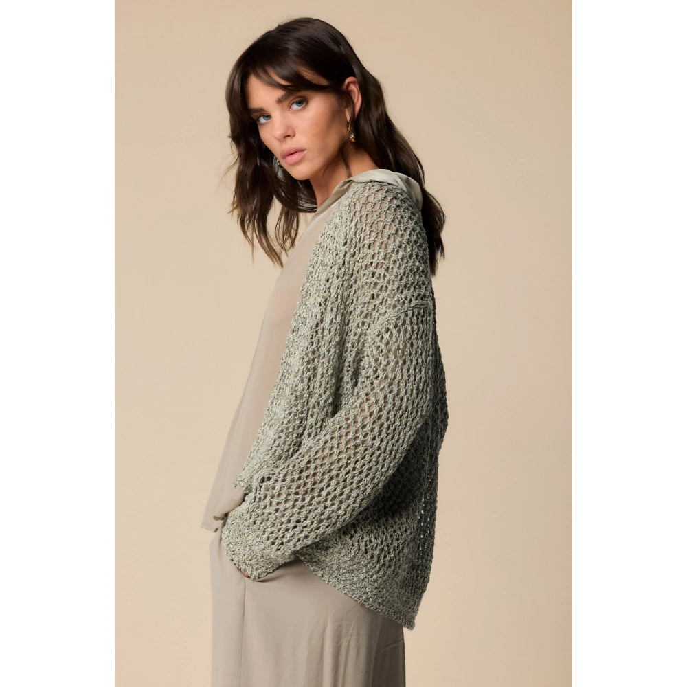 Kocca Kant Gebreide Trui Beige Dames