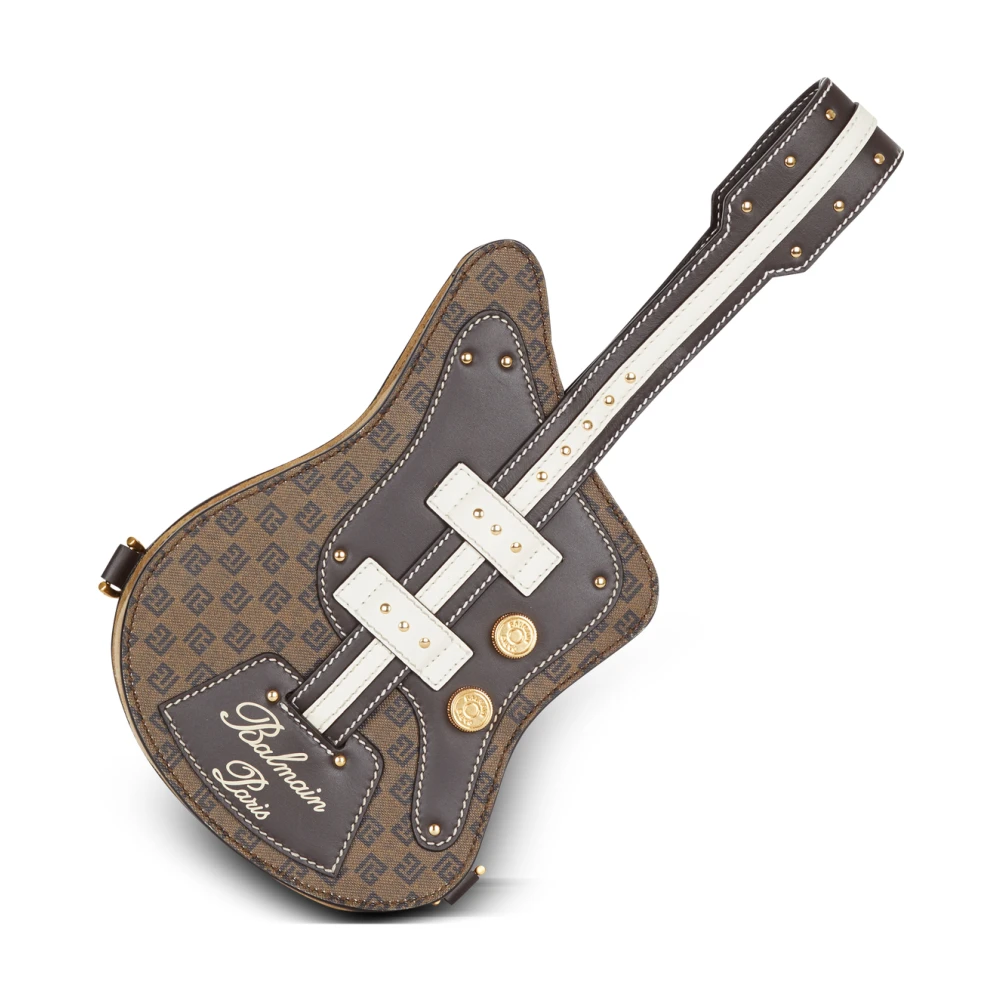 Guitar taske kobling med læder og monogram detaljer.