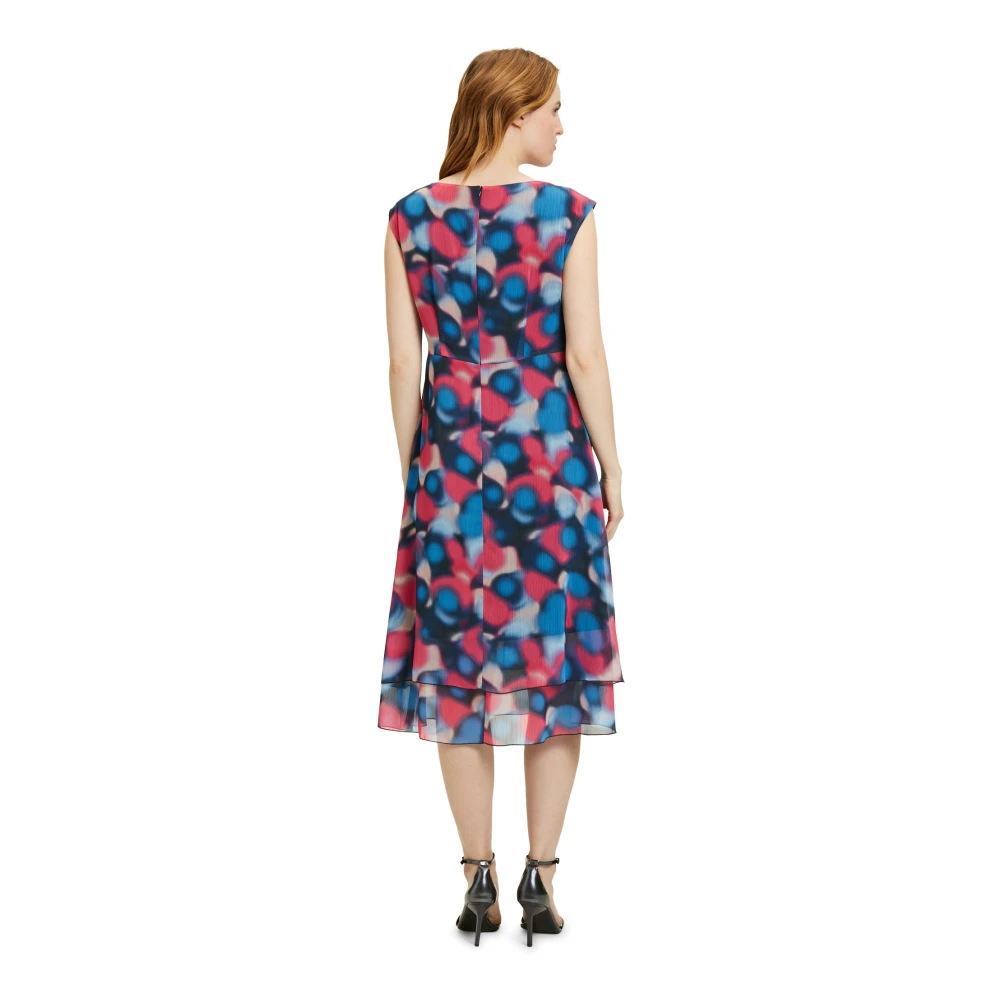Betty & Co Stijlvolle Midi Jurk met Patronen Multicolor Dames