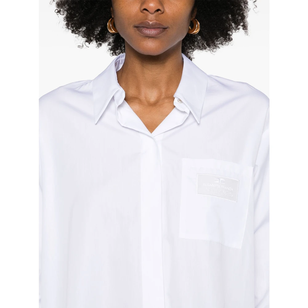Elisabetta Franchi Witte Overhemd 100% Katoen Klassieke Stijl White Dames