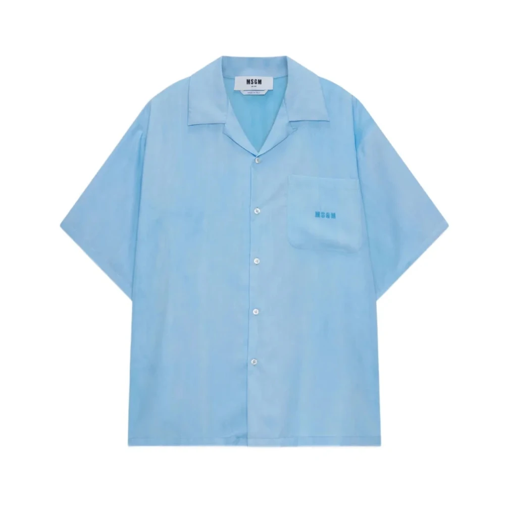 Msgm Mannelijk Blauw Overhemden Heren, Xl, Camicia