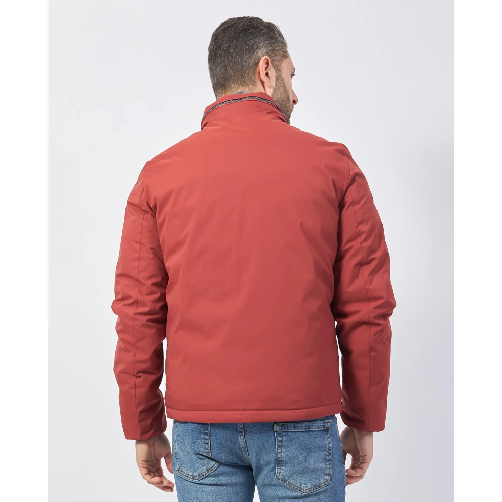 YES ZEE Rode Gewatteerde Fullzip Jas Red Heren