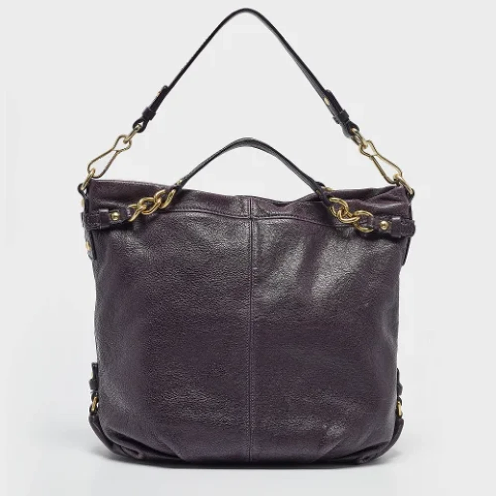 Coach Pre-owned Leather handbags Purple Dames