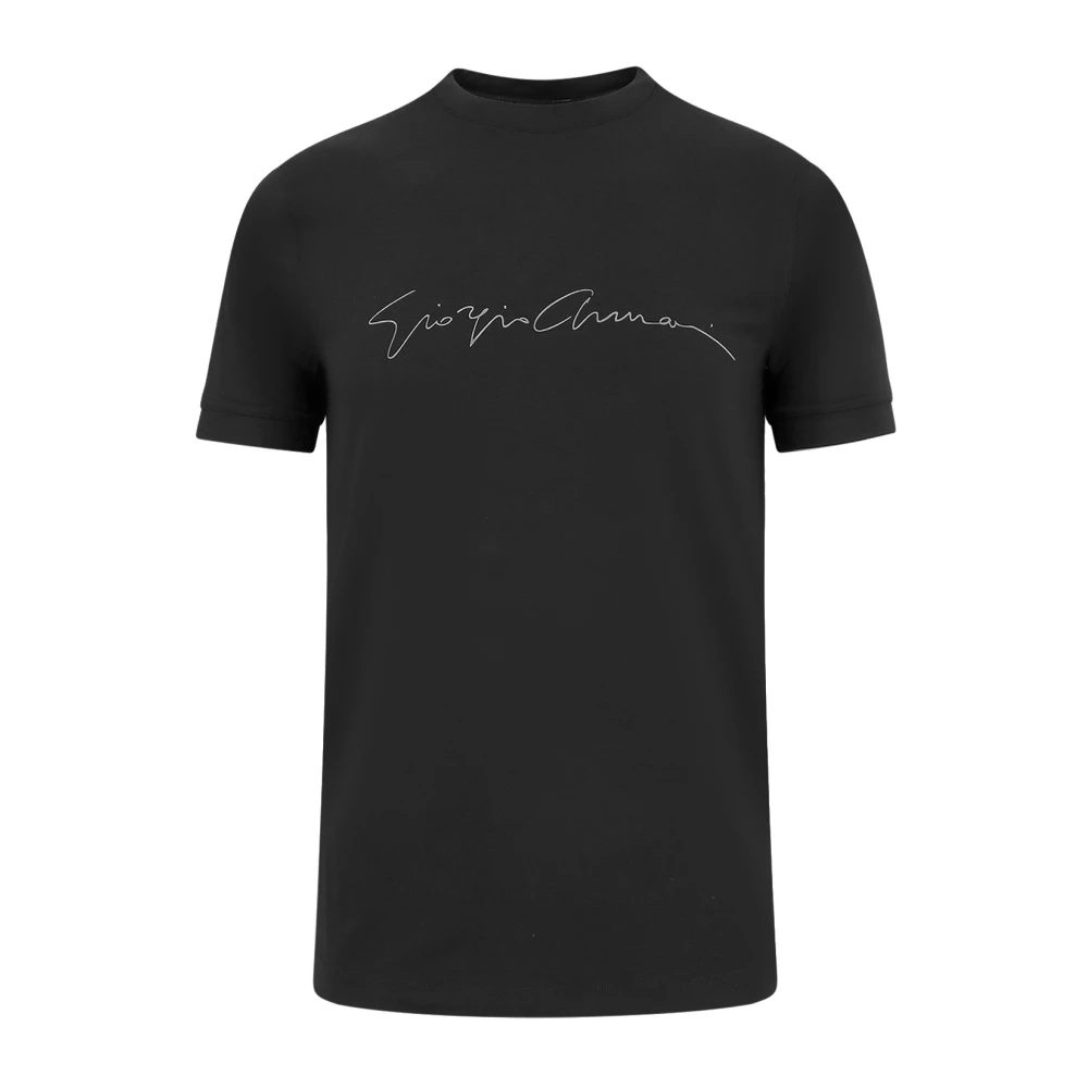 Giorgio Eco-Viscose Crew-Neck T-Shirt Black Heren