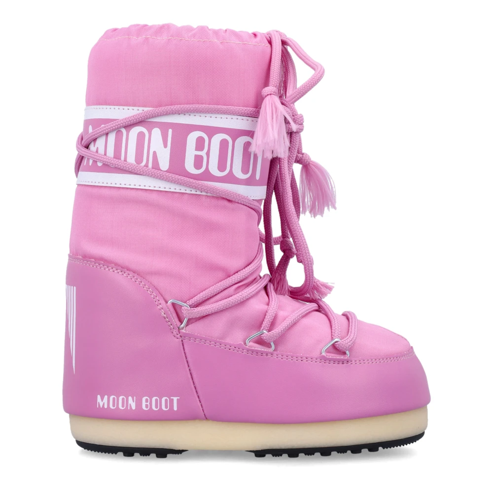 Moon Boot Rosa Ankelboots Nylon Icon Stil Pink, Flicka