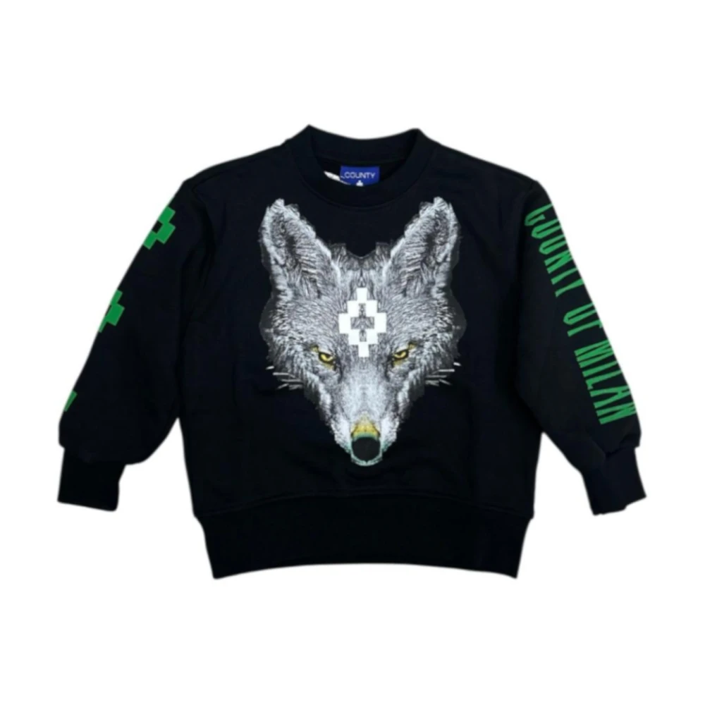 Marcelo Burlon Unisex Kids Black Kids Sweatshirts, 12 Y, Sweatshirt
