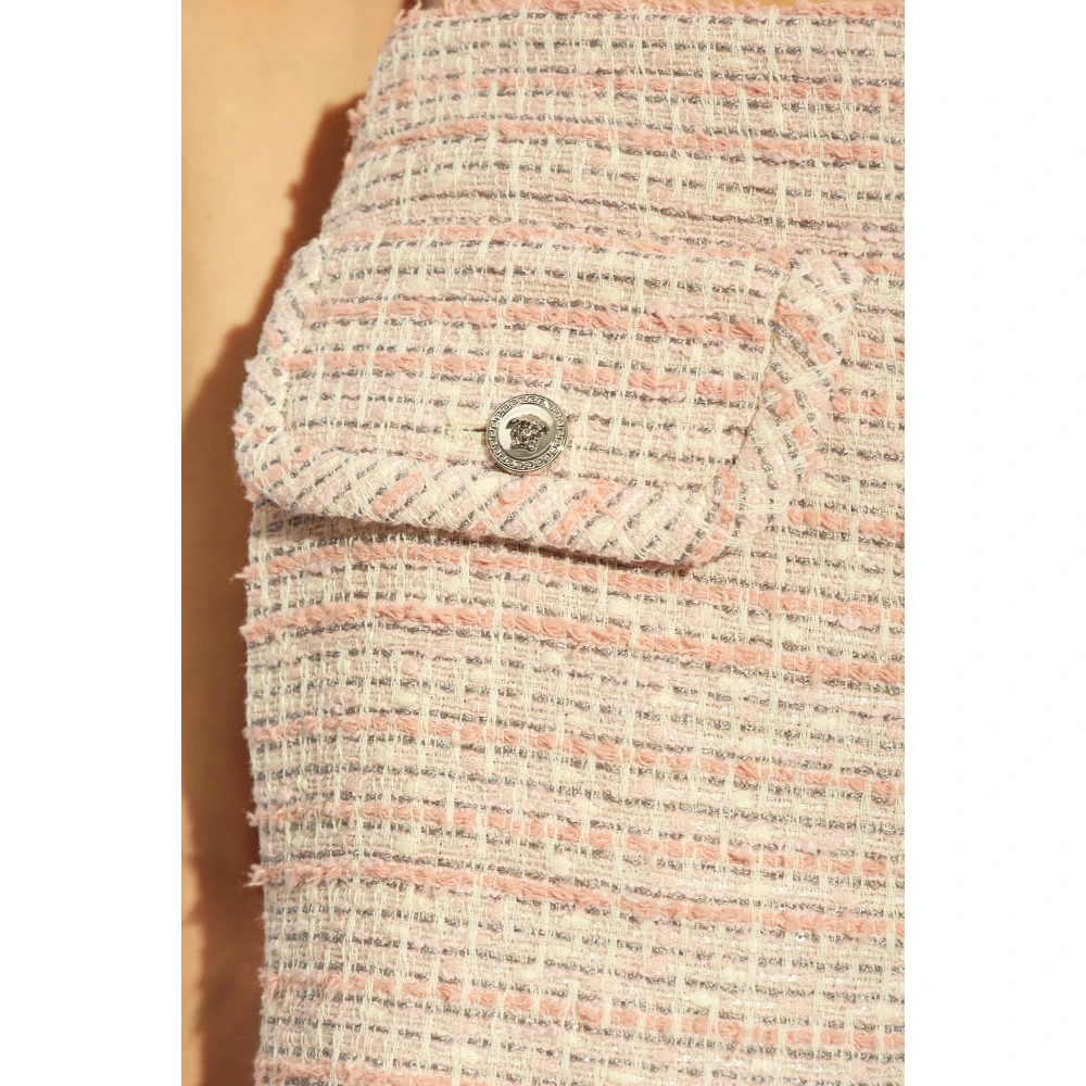 Versace Tweed Shorts Pink Dames